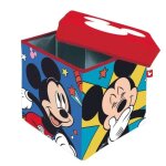 Pouf si�ge et bo�te de rangement mickey mouse - licence mickey mouse - 30x30x30cm - multicolor