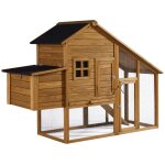 Poulailler  princesse  avec pondoir en bois - 4 poules - marron