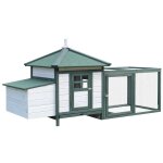 Poulailler cottage multi - equipement perchoir rampe pondoir enclos tiroir a d�jection 196l x 76l x 97h ...