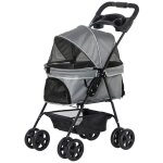 Poussette buggy pliable chien chat panier rangement porte - gobelets tissu 300d oxford imperm�able 4 ...