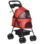 Poussette buggy pliable chien chat panier rangement porte - gobelets tissu 300d oxford impermable 4 ...