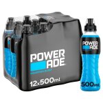 Powerade mountain blast boisson energ�tique hydratante 12x500ml - 6l, saveur intense, electrolytes, sport, ...