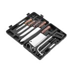 Pradel excellence valise de dcoupe 7 pieces k31128 : 4 couteaux boucher + 1 fusil + 1 scie + 1 grand ...