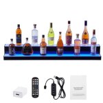 Prsentoir a bouteilles d'alcool eclair par led - duoku - 2 niveaux - etagre de bar commerciale eclaire ...