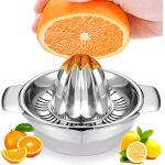 Presse - agrumes manuel 300ml en inox � presse citron et orange � extracteur de jus a rotation � outil ...