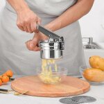 Presse a pommes de terre avec 3 disques de presse presse - purée 3 en 1 en acier inoxydable presse - ... Presse a pommes de terre avec 3 disques de presse presse - purée 3 en 1 en acier inoxydable presse - ...