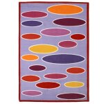 Prima - tapis imprim  motifs gomtriques ovales couleurs vives 133 x 190 cm violet parme