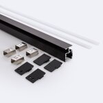 Profil� aluminium en saillie pour moulure double 2m noir pour rubans led jusqu'� 10 mm 2 m