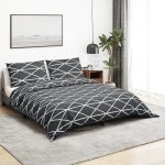 Prolenta premium - ensemble de housse de couette gris 200x220 cm coton
