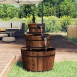 Prolenta premium - fontaine � eau avec pompe 60x60x94 cm bois de sapin massif