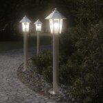 Prolenta premium - lampadaires d'ext�rieur 3 pcs argent� 80 cm acier inoxydable