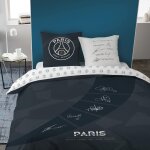 Psg autographes parure de lit x cm % coton oeko - tex housse de couette ou personnes x cm + taies d'oreiller ...