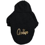 Pull a capuche de styliste avec imprim roi et reine en or, vtement de grande taille pour automne et ...