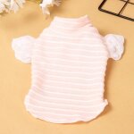 Pull chaud en dentelle raye pour animaux de compagnie, chemise a fond, glacat, vtements pour animaux ...