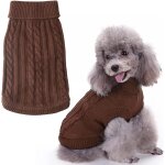 Pull a col haut pour chien, pull tricot� classique pour chien pour garder au chaud les v�tements d'hiver ...