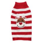 Pull a col roul� pour animaux de compagnie, v�tement d'hiver chaud, motif de renne, chiot, chat, nouvelle ...