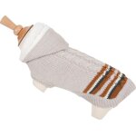 Pull jacquard capuche beige taille 25 cm