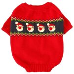 Pull rouge pour animaux de compagnie, v�tement de f�te pour chiot et chaton, nouveau, automne et hiver ...