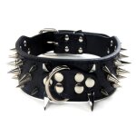 Punk pu cloute collier de chien animal de compagnie reglable harnais spike en cuir artificiel chien fourniture ...