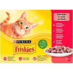 Purina aliments pour chat friskies mix poulet veau agneau canard 12x85g 1. 02kg