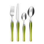 Purity - panier fil 24 pi�ces vert couverts laguiole