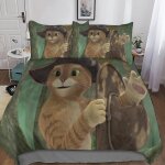 Puss in boots housse de couette du monde taies d'oreiller , d parure de lit anime avec fermeture ��clair ...