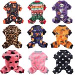 Pyjamas chauds pour chiens, vtements d'hiver, combinaisons a pois imprims, manteau pour petits chiens, ...