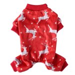 Pyjama de no�l imprim� d'�lan pour animaux de compagnie, combinaison polaire douce et chaude pour chien, ...