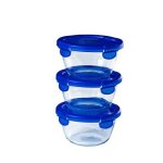 Pyrex c&g bowl set round or rectangular 3 - piece