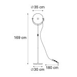 Qazqa industriel lampadaire / lampe de sol / lampe sur pied / luminaire / lumiere / �clairage noir avec ...