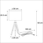 Qazqa moderne ensemble lampe de table / lampe  poser / luminaire / lumiere / clairage et lampadaire ...