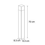 Qazqa moderne lampe d'extrieur sur pied noire avec abat - jour blanc opale 70 cm - danemark aluminium ...