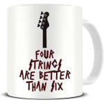 Quatre cordes valent mieux que six joueurs de guitare basse - tasse a caf� en c�ramique - tasse a th� ...