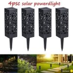 Qz09249 - 4pcs lampe energie solaire ext�rieur jardin pelouse borne creuse d�cor eclairage led lumi�re ...