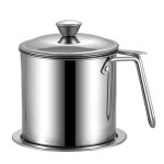 Rcipient a graisse pour bacon avec passoire, pot de filtre a huile 1, 8 l / 7 tasses adapt au stockage ...