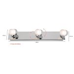 R?glette 3 spots sp?cial salle de bain ip44 (13, 5w 1050lm 3000k) chrome - voltman