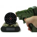 R�veil infaible avec cible et pistolet blanc insolite fun horloge matin
