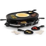 Raclette grill 8 personnes avec plaque ovale 1200 w