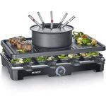 Raclette grill fondue 8pers 1400w th revetement ceramique noir severin - 2347