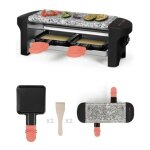 Raclette avec pierre de cuisson 350w duo 2 mini po�lons anti adh�rents noir