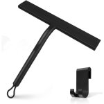 Raclette vitre silicone noir - raclette � vitres multifonction pour douche, salle de bain, miroir, nettoyage ...