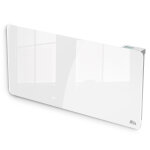 Radiateur inertie c�ramique avec fa�ade en verre 2000 w - ip24 - nf - fil pilote 6 ordres.