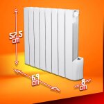 Radiateur a inertie fluide 1200w 8 el�m. warm tech