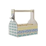 Range bouteilles dkd home decor bleu turquoise mdf (27 x 16 5 x 25 cm) (2 units)