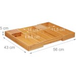 Range - couverts bambou, bac a couvert, 2 blocs a couteaux, tiroir, cuisine, bois, hxlxp 5 x 56 x 43 ...