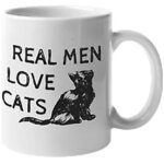 Real men love maoke tasse en cramique fantaisie pour hommes qui aiment les chats, tasse a caf, tasse ...