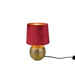 Reality sophia lampe de table moderne sophia avec abat - jour rond conique, abat - jour rouge dor�