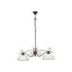 Realitytrio lustre style rustique, verre en alb�tre blanc, rouille