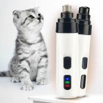 Rechargeable pour animaux de compagnie broyeur a ongles chien ongles a faible bruit tondeuses indolore ...