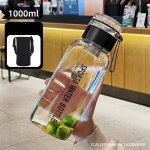 Refer to color - 1000 ml de verre (noir) - bouteille d'eau en verre portable de voyage, carafe a eau, ...